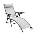 Adjustable Lounge Chair with Headrest and Cup Holder