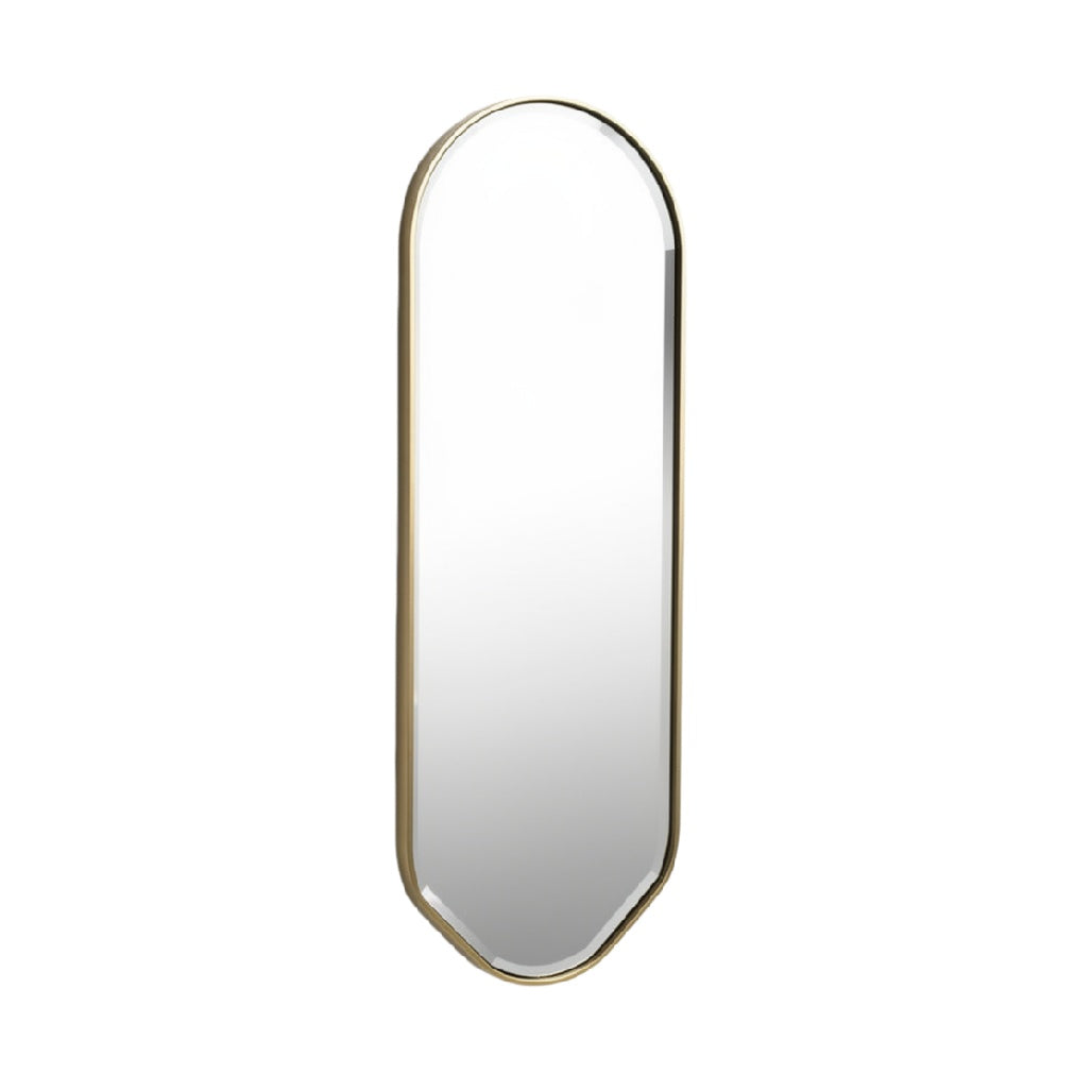Elegant Oval Wall Mirror with Gold Trim